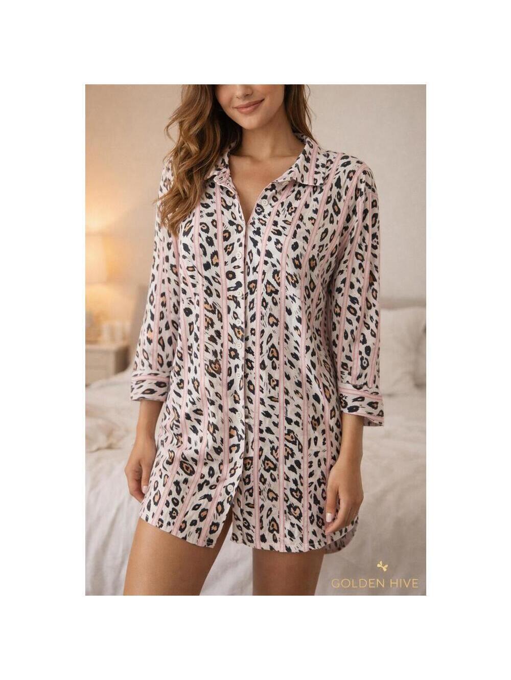 Victoria’s Secret Pink Leopard Print Nightshirt Nightgown Size Small